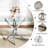 Square Glass Dining Table Set for 4, 36" Tempered Glass Top and 4 Velvet Upholstered Dining Chairs-1401760470-1401760456