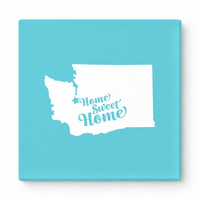Home Sweet Tacoma — Washington State Silhouette — Canvas Wall Art