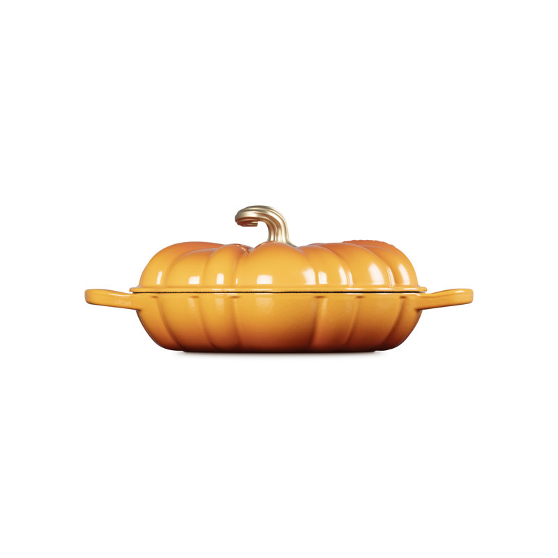 Le Creuset Enameled Cast Iron Signature Pumpkin Braiser, 2.75 Qt., Persimmon