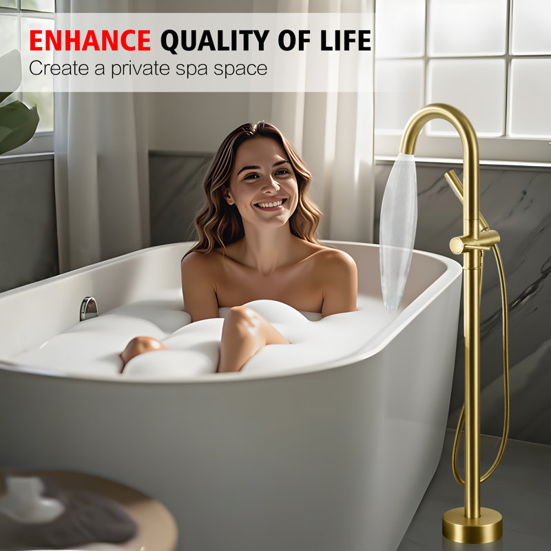 Robinet de baignoire autoportant Sumerain, Or brossé