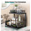Rangement sous l'évier avec rails professionnels, deux tiroirs coulissants, hauteur réglable, cadre en métal durable pour le rangement de la cuisine et de la salle de bain-112366052-112366054