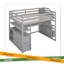 Lit mezzanine double avec bureau et tablettes-985079075