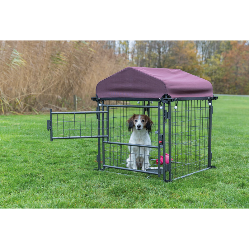 Small Hammerstone Steel Outdoor Dog Kennel with Cover