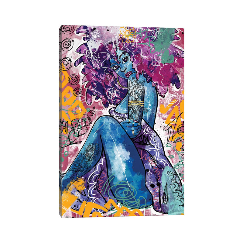 «Ife» par Justin Copeland, Toile tendue, H 40 po x l 26 po x P 1,5 po