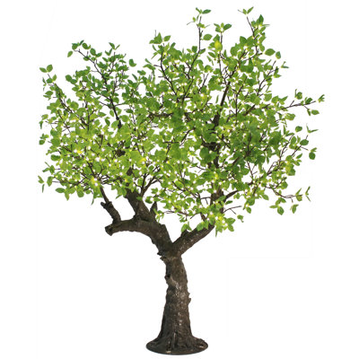 Pomme 8,5 pieds, feuilles de pomme verte, lumières à DEL blanc chaud