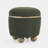 Round storage stool with cushioned seat