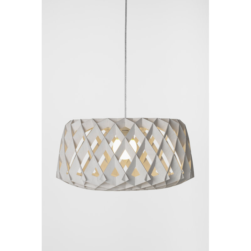 Luminaire suspendu cylindrique à 1 lumière Pilke, Blanc