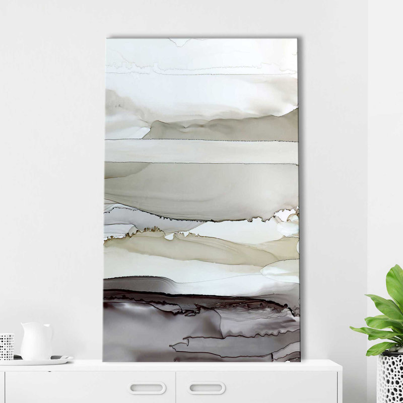 Shifting C Courants II - peinture sur toile tendue, L 18 po x H 30 po, Toile tendue