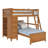 Buendia Twin Over Twin 3 Drawer Solid Wood L-Shiped Bunk Beds-457737289