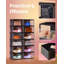Shoe Boxes Set Of 8, Stackable Shoe Organisers With Doors, 33 X 28.5 X 19.2 Cm, Fits Shoes Up To UK Size 11, Transparent Black-578685671