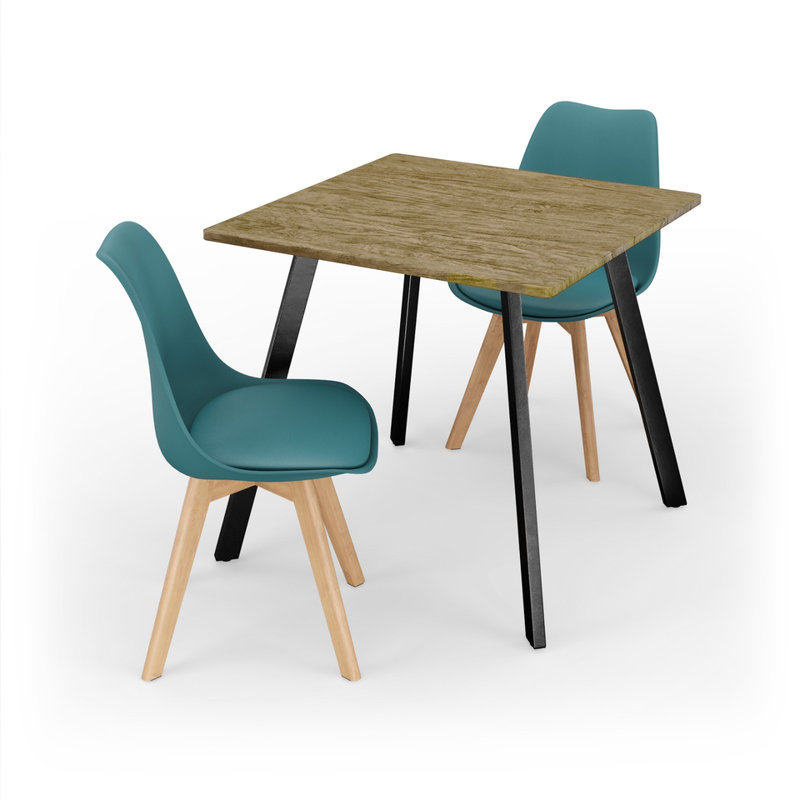 2 - Person Dining Set, Oak / White