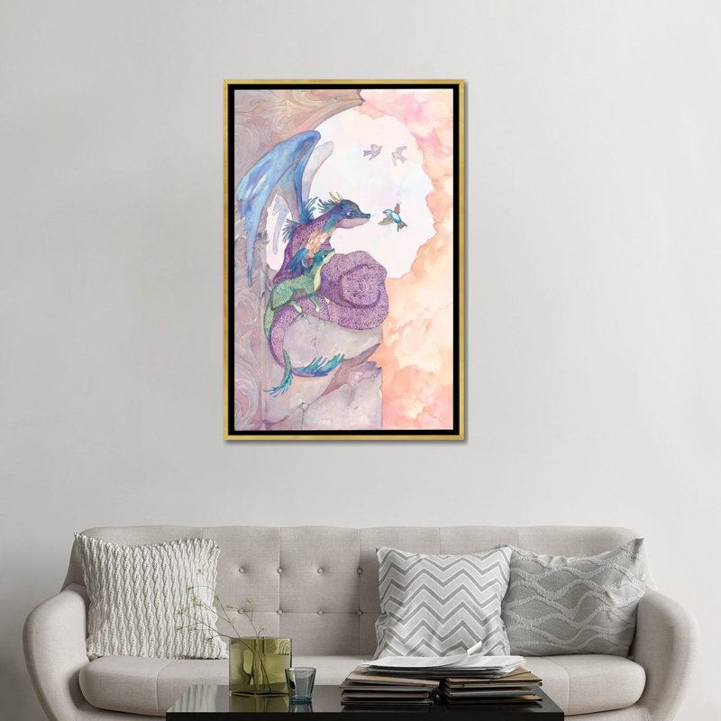 Une vue du ciel_1PC6, Cadre flottant doré, H 48 po x l 32 po