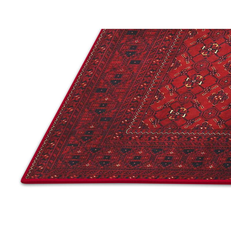 Tapis rouge / beige Southwestern, Rectangle 4 pi x 6 pi