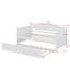 Lit de jour simple avec lit gigogne, structure de canapé-lit en bois avec support en lattes de bois