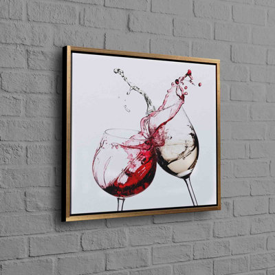 Extra Large 3D Modern Wall Art Canvas Featuring and Wine Splash in Kitchen Decor