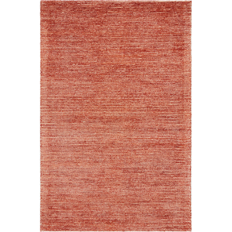 Tapis rouge touffeté à la main Modoulamin, Rectangle 3 pi 9 po x 5 pi 9 po