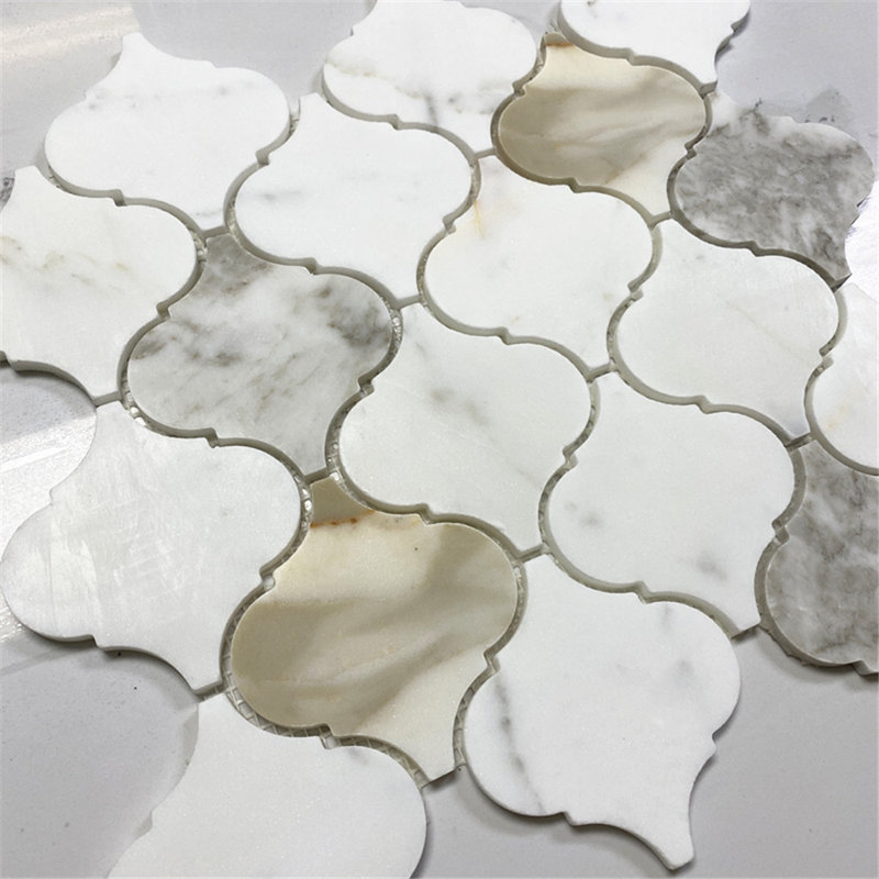 Calacatta 12" x 11" Marble Mosaic Tile, LIght Gray