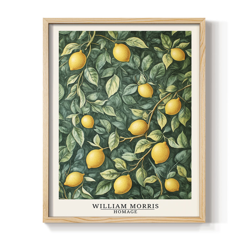 Imprimé encadré en bois massif de la série DCLV de Wm Morris, Naturel, H 11 po x l 9 po
