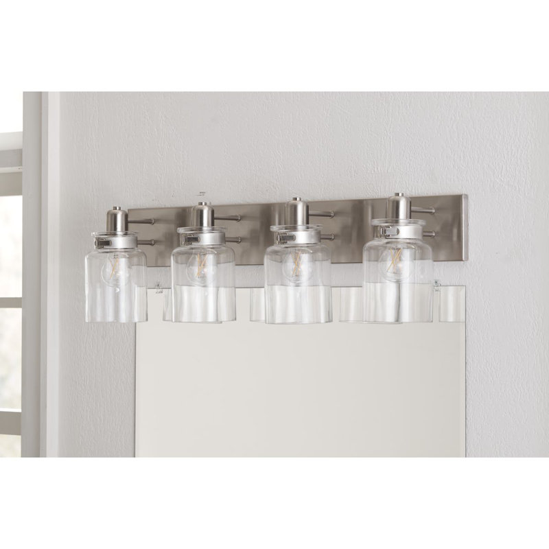 4 - Light Dimmable Vanity Light, Brushed Nickel