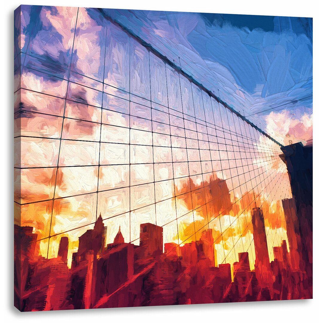 Leinwandbild Manhatten bei Sonnenuntergang