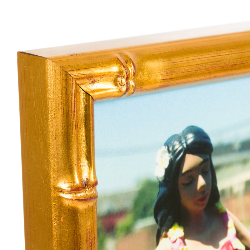 Gold Solid Wood Gilded Picture Frame - Set of 4 with Mat, 13" x 15" Matted to 9" x 12"