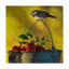 «Apples and Chickadee», reproduction sur toile tendue-33518535