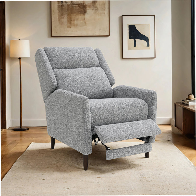 Fauteuil inclinable manuel avec dossier haut pour le salon, Gris