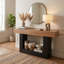 Console de 63 po de long, canapé de style campagnard, table d'entrée étroite à grain de bois chaud-270900544-270900546
