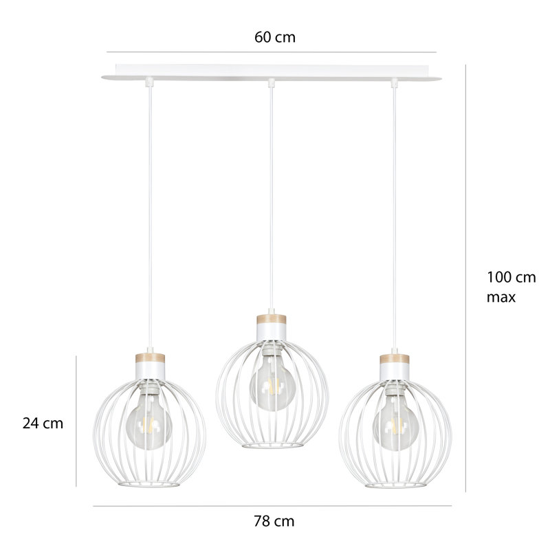 Perrytown 3 - Light Kitchen Island Pendant, White