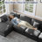 Modern 7 - Piece Corner Sectional Sofa Cloud Couch With Removable Ottomans-1759449923