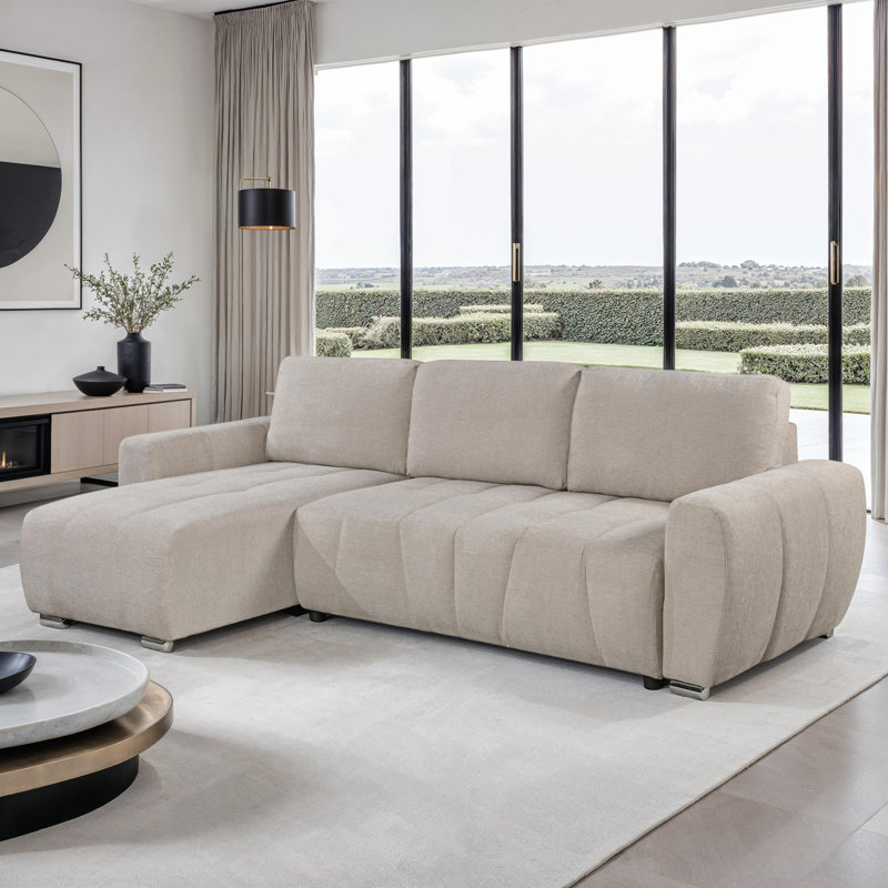 Charolyn 3 Seater Sofa Bed, Beige