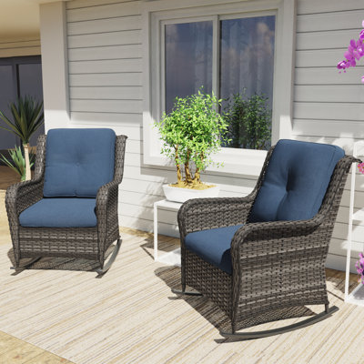 Reynaud Wicker Outdoor Rocking Chair by Wildon Home