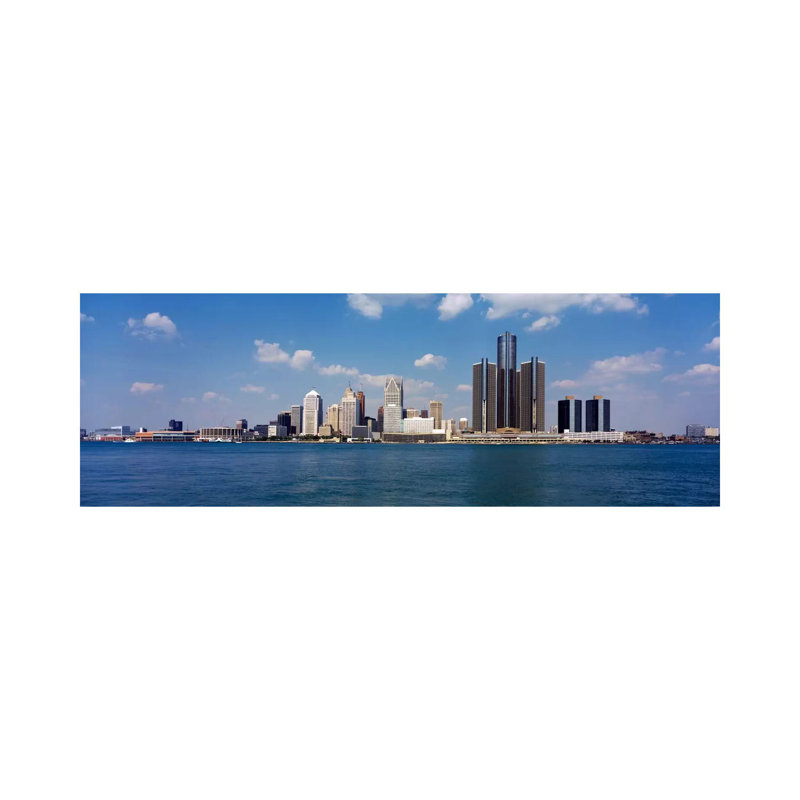 Detroit MI USA #2 - Wrapped Canvas Panoramic Print, 30.48 cm H x 91.44 cm W x 1.91 cm D
