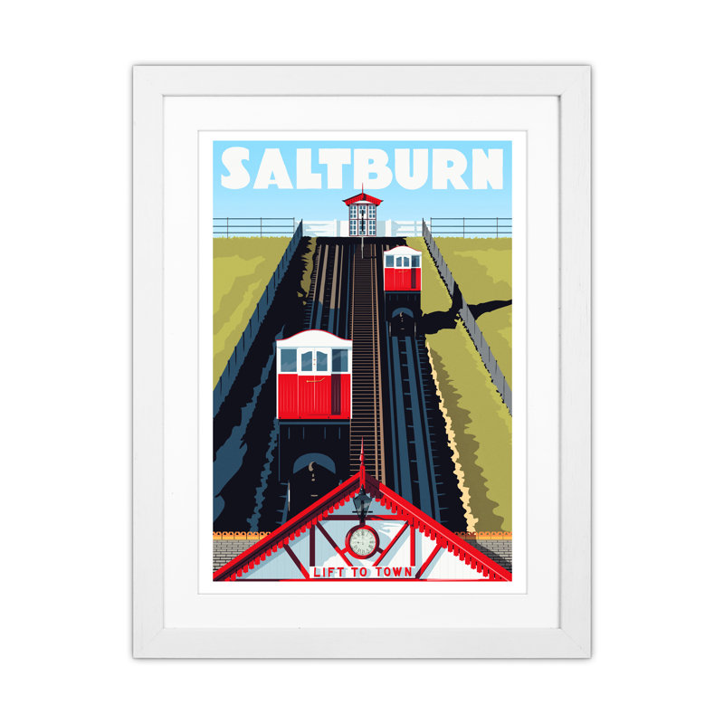 Saltburn 2 by Richard O'Neill - Print, White Framed, 53.5cm H x 43.5cm W x 3cm D