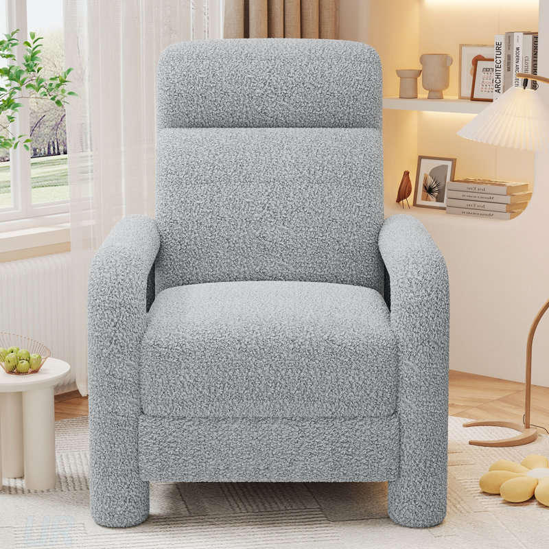 31.25" Push Back Recliner Armchair, Light Gray