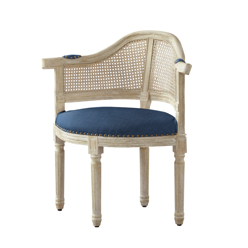 Chaise avec accoudoirs en lin 24 po Bramford, Marine