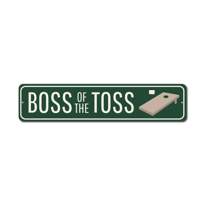 Plaque en aluminium «Boss of the Toss», H 6 po x l 24 po x P 0,063 po