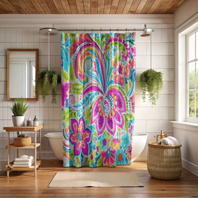 Paisley Color Burst - 1 Piece Standard Shower Curtain