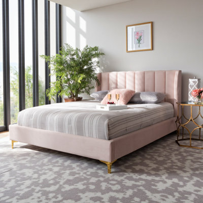 Jacqeuline Queen Tufted Low Profile Platform Bed by Etta Avenue