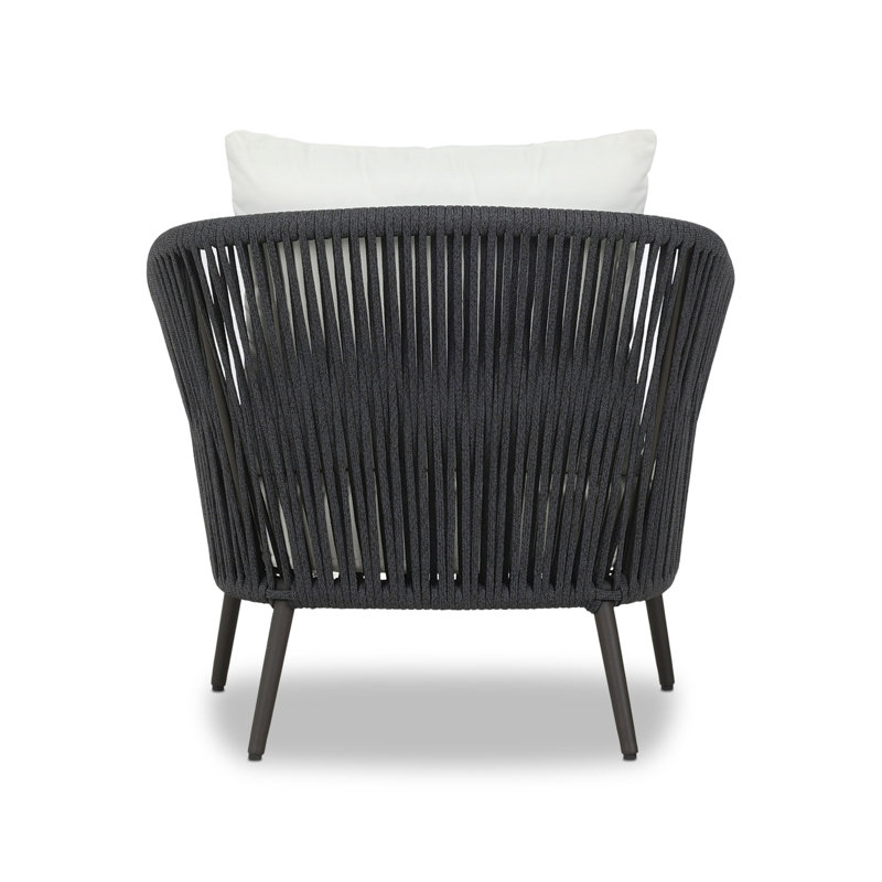 Porto Outdoor Lounge Chair, Acrylic, Arashi Salt Cushion/Bronze Frame