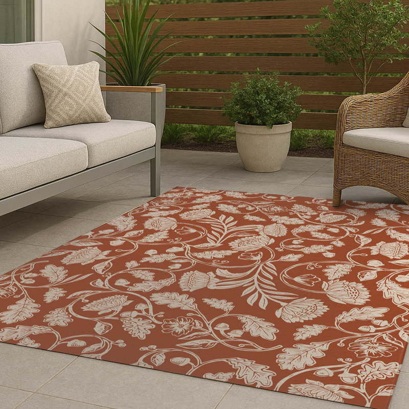 Tapis d'extérieur antidérapant Autumn Vines, Rectangle 5 pi x 7 pi