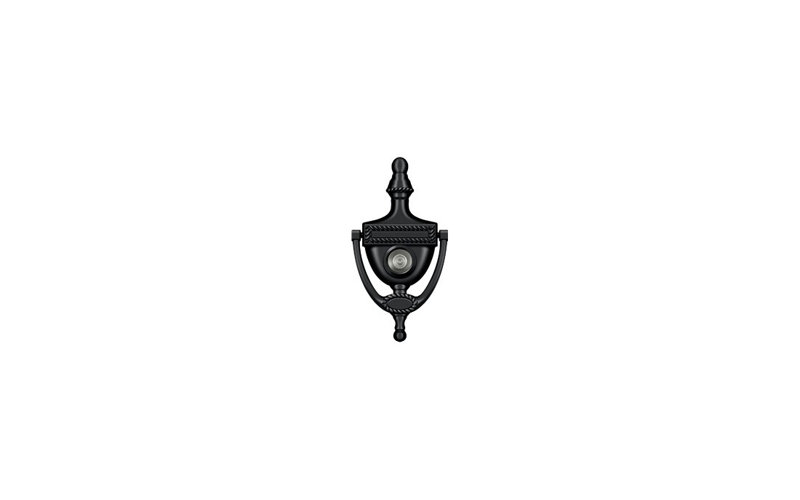 Victorian Brass Door Knocker, Painted Black