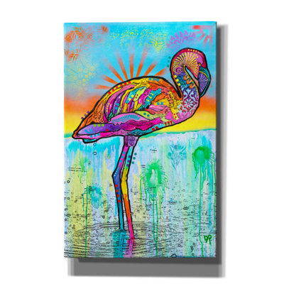 «Pink Flamingo» par Dean Russo - peinture sur toile tendue