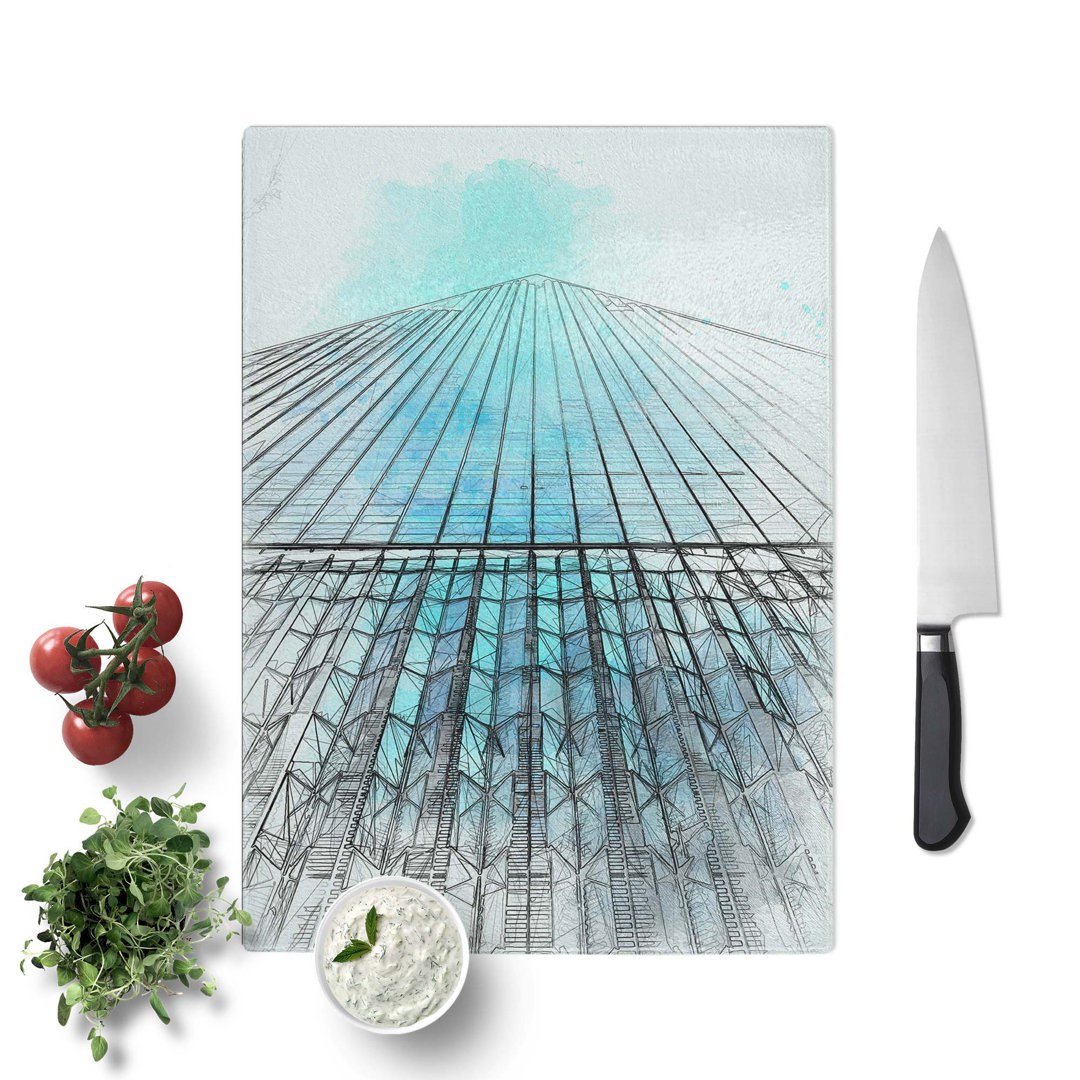 Glass Ground Zero in New York City in Abstract Chopping Board
