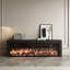 Black Solid Wood TV Cabinet Fireplace-117598215