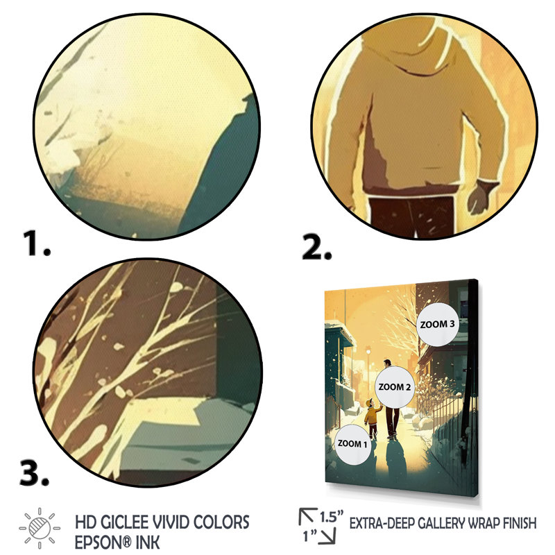 «Father Love in Winter Times», reproduction sur toile, H 32 po x l 16 po x P 1 po, Toile tendue