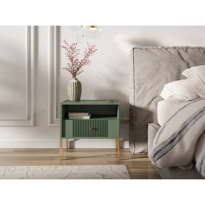 ISEO 54cm W Manufactured Wood Bedside Table