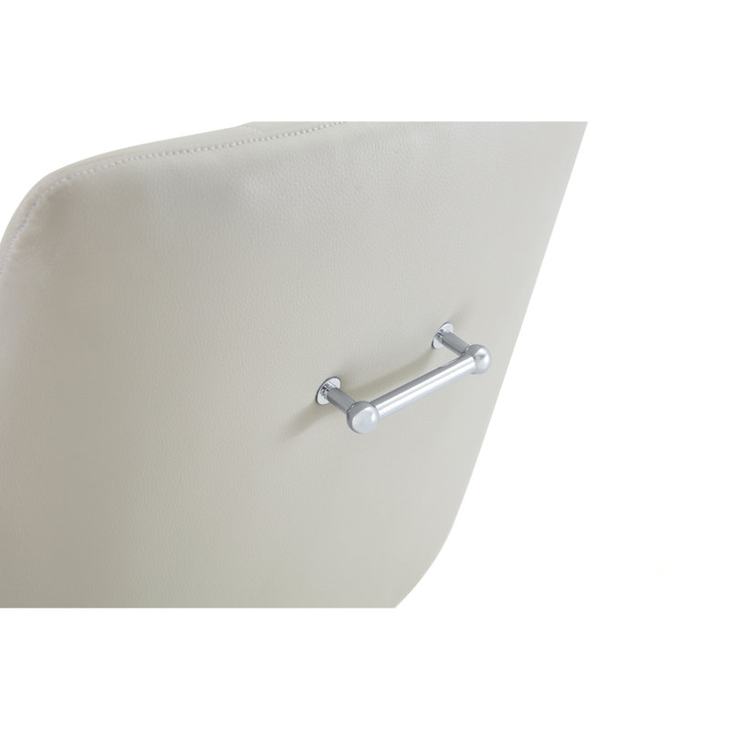 Chaise de salle à manger rembourrée en cuir moderne avec dossier capitonné à losanges - Confortable et élégante pour la salle à manger, le bureau et le café (gris clair, ensemble de 2)