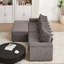  Canapé modulaire en L 104 po avec méridienne en velours côtelé de 104 po, siège profond avec 8 coussins et rangement pour accoudoirs, gris-2041525846