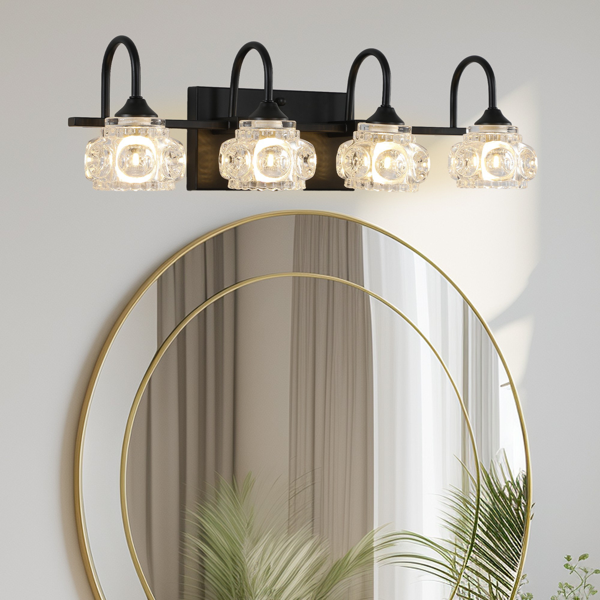 House of Hampton® Retro Bathroom Vanity Light Fixture With Crystal ...